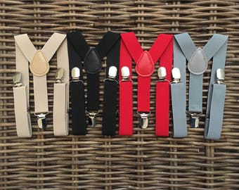 Suspenders/ Baby Suspenders/ Toddler Suspenders/ Young Boy Suspenders/ Adult Suspenders/ Gray Suspenders/ Tan Suspenders/ Adjustable