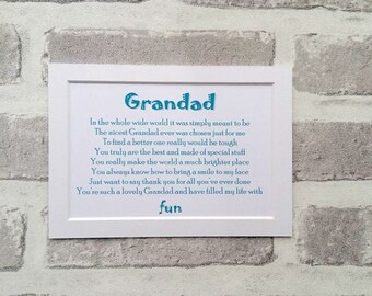 Granddad Birthday gift, Birthday gift for Grandad gift, Grandparent gift, Gift for Grandad, Grandad gift, keepsake for grandad
