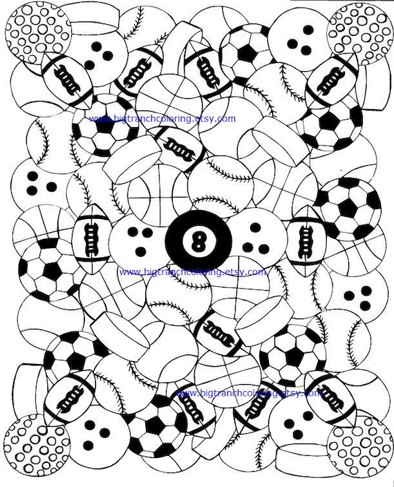 sports balls coloring for adults adult coloring colouring