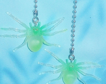 Set of Two ~ Glow-in-the-Dark Spider Yellow/Green - Ceiling Fan Pulls