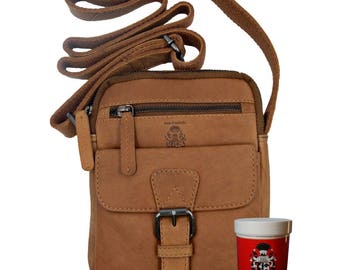 Mens shoulder bag NAGY of brown leather