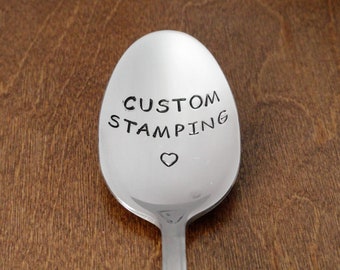 Custom Hand Stamped Spoon, Engraved Spoon Personalized Spoon, Unique Birthday Gifts For Dad Gift For Mom Gift For Him For Her Christmas Gift