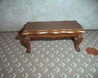 1:12 scale Dollhouse Miniature Coffee Table ( Light Walnut Color)