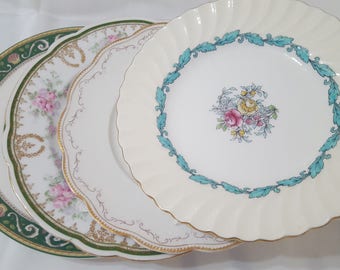 On Sale, Antique Plates, Mixed Porcelain, Mixed Porcelain Plates, Mismatched China, Mismatched Plates, Vintage Plates, Antique China, old