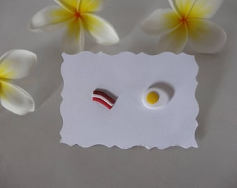 Bacon and Egg Earrings, Food Jewelry, food earrings, food gift, best friend gift, bacon gift, bacon earrings,womens gift, breakfast earrings