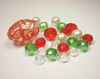 23 glass beads in assorted colors (BC49)