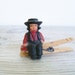 Amish Boy Vintage Cast Iron Sitting Boy Wilton 1950s Hand Painted Cast Iron