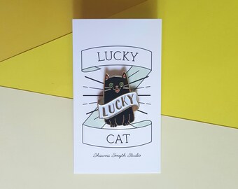 Lucky Cat Enamel Pin - Lapel Pin