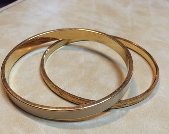 Pair of Monet Gold Tone Bangle Bracelets