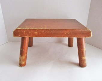 Primitive Milking Stool Vintage Natural Wood Decorative Farmhouse Step Stool