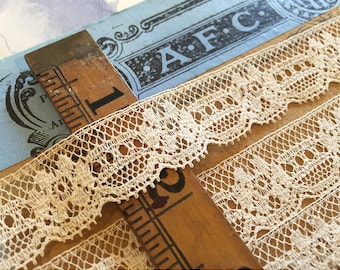 Vintage French Cotton Lace Trim (1 yd.~ 3/4")
