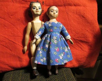 Izannah Walker is made of wood. Friend of Hitty.