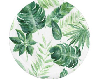 Palm Leaf Paper Plates white paper plates tropical leaf