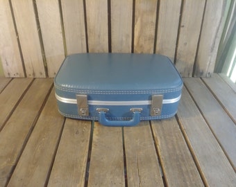 Small Blue Suitcase, Vintage Blue Luggage