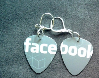 Guitar Pick Facebook Earrings