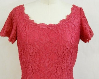 Vintage 1960's "Elizabeth Bryne" Pink Lace Dress