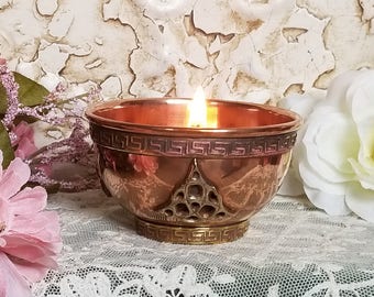Goddess Brigid Imbolc Candle, Offering Bowl, Altar Candle