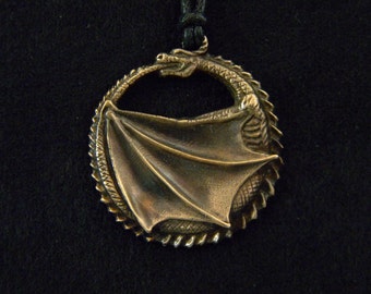 Dragon Ouroboros: Bronze Pendant