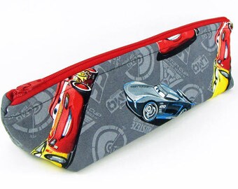 Cars, pencil case, Back to school supply, zippered pouch, triangle pencil case, pencil case for kids,makeup bag, toiletry bag