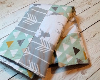 Deer Tribal Patchwork Baby Blanket-2 sizes available