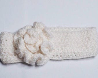 The Ruffled Flower Crochet Headband