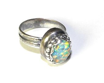 Sterling Silver Nugget Ring with Your Choice of Stones R162