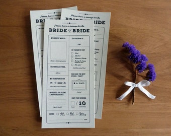 Printable Groom & Groom Wedding Table Quiz or Survey Printable Groom & Groom Wedding Table Quiz or Survey