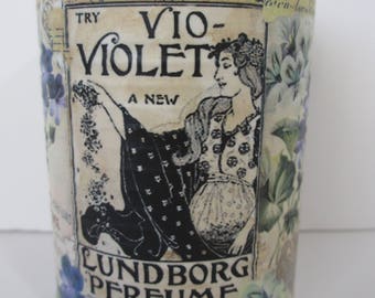 Altered Metal Canister Paper Collage Vintage French Style