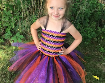 Girls Witch Tulle Tutu Party Dress Halloween/Costume