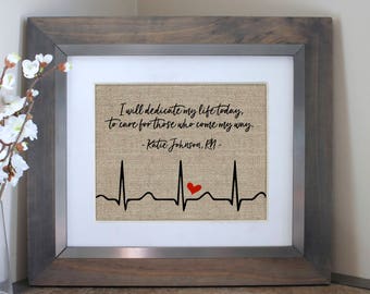 Nursing Student | Nurse Gift | Nurse | Gift for Nurse | RN Gifts | Graduation Gift for Nurse | Burlap Print EMT Gift | Coworker Gift