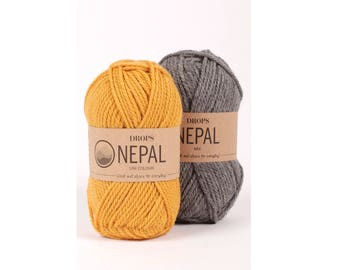 DROPS Nepal - Wool yarn - Knitting yarn - Aran weight yarn - Worsted yarn - Soft yarn - Warm yarn - Winter knitting - Knitting yarn wool