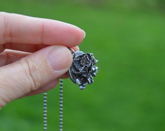stories of the green and growing - cast sterling silver succulent necklace