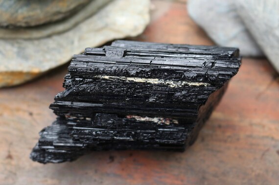 Large Black Tourmaline Chunk 535g, Raw Black Tourmaline, Long Black Tourmaline, Healing Crystal, Base Chakra Crystal, Black Crystal Chunk