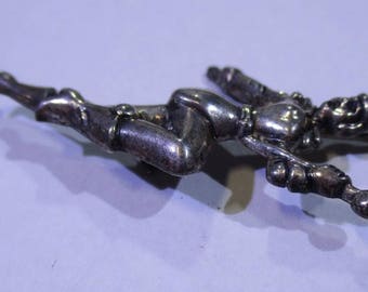 Vintage Beautiful 925 Sterling Silver Drum Majorette Pin Brooch