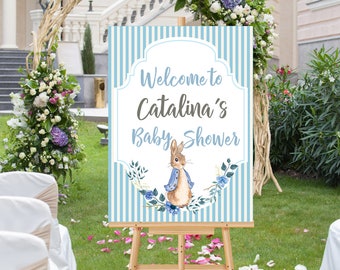 Baby Shower Welcome sign, Printable Peter Rabbit Welcome sign, Baby Shower decor, Peter Rabbit party, Printable Baby Shower welcome sign