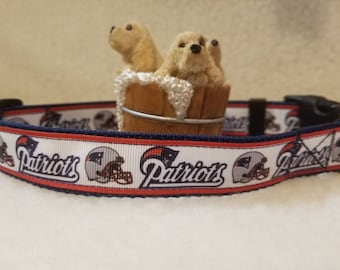 Patriots Handmade Dog Collar 1 Inch Wide Large & Medium