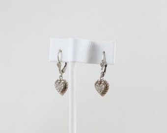 Sterling Silver Heart Dangle Drop Earrings Beverly Hills Sterling