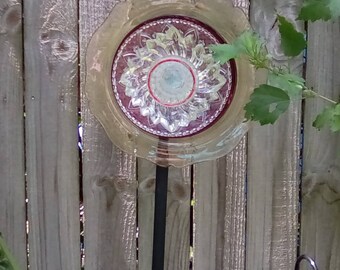 Re-purposed glass flower