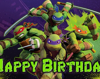 Turtles inspired Happy Birthday banner