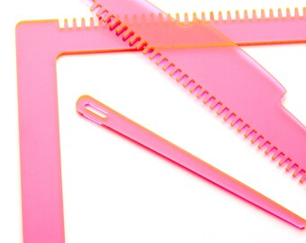 Weaving Loom Kit, Beginner, DIY, Learn to Weave, Day Glo Pink