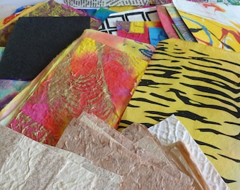 1 kg assorted handmade paper scraps /collage/junk journals/mixed media/card making/home decor