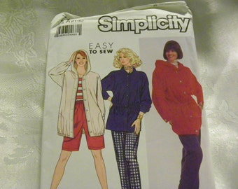 Vintage Simplicity Easy To Sew 7015 Sewing Pattern For Misses' Pants Or Shorts And Unlined, Loose-Fitting Jacket - Size A PT - XL
