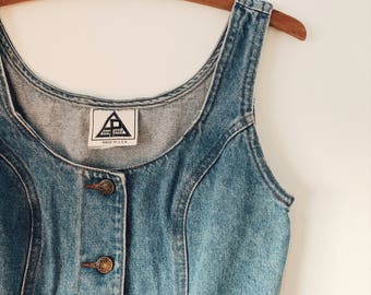 1970s Vintage Denim Peplum Top