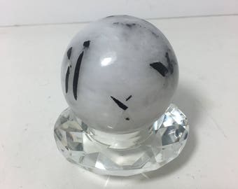 Tourmaline Quartz Sphere 2.51" (63.81mm) With Black Needles