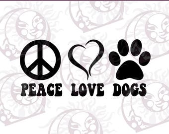 Download Peace love paw | Etsy