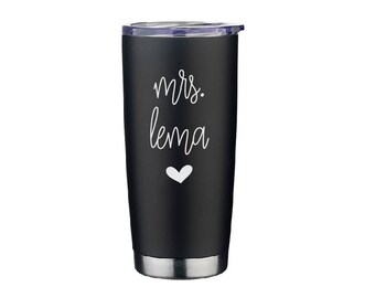 Etched Coffee Cup- Personalized Coffee Cup- Travel Mug- Stainless Steel- Teacher Coffee Cup- Coffee Mug- Custom Coffee Mug