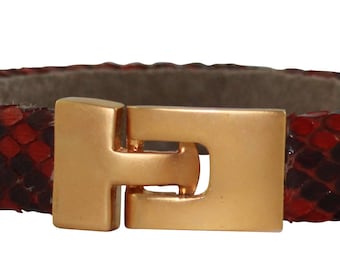 Python Bracelet, Python Cuff, BAJ 496 G Red
