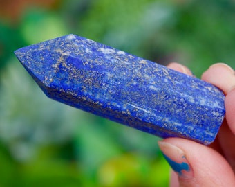 Small Lapis Lazuli Crystal Wand Point | Stunning Lapis Lazuli | Reiki Chakra | Mineral Specimens | Gemstone Point | Crystal Point | Gems