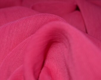 Hot Pink Crinkle Chiffon Fabric 54" Wide