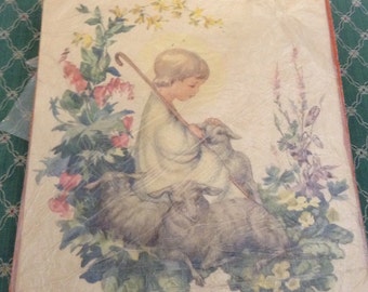 Wonderful Sheep Herder Child and Lamb Print